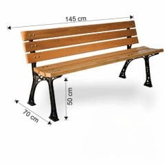 Castora Ahşap Döküm Ayaklı Bahçe Bankı