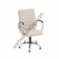 Angela Beyaz Krom Ayak Misafir Koltuğu