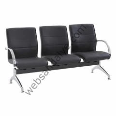 Drey Siyah Üçlü Bekleme Koltuğu