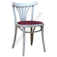 Sisa Döşemeli Thonet Ahşap Sandalye Beyaz