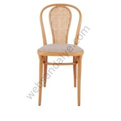 Kopuz Hasırlı Döşemeli Thonet Ahşap Sandalye Natural