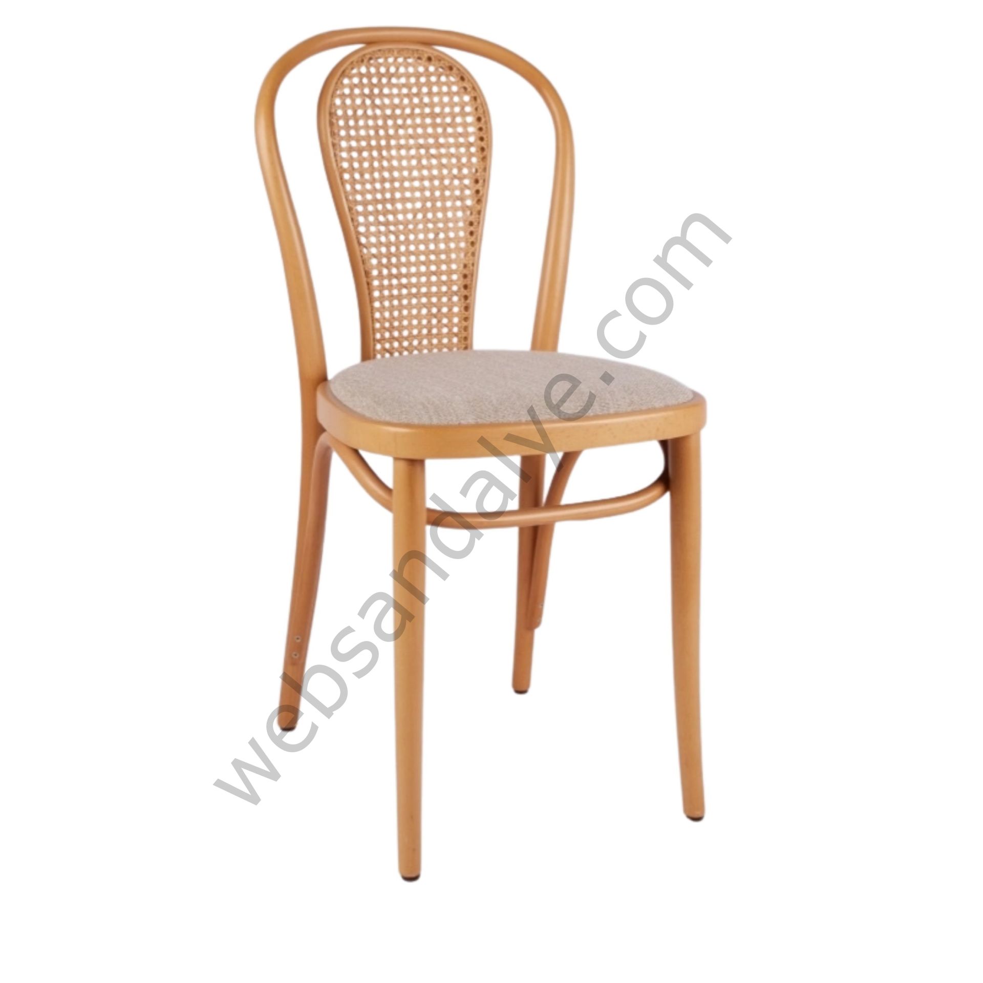 Kopuz Hasırlı Döşemeli Thonet Ahşap Sandalye Natural
