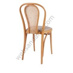 Kopuz Hasırlı Döşemeli Thonet Ahşap Sandalye Natural