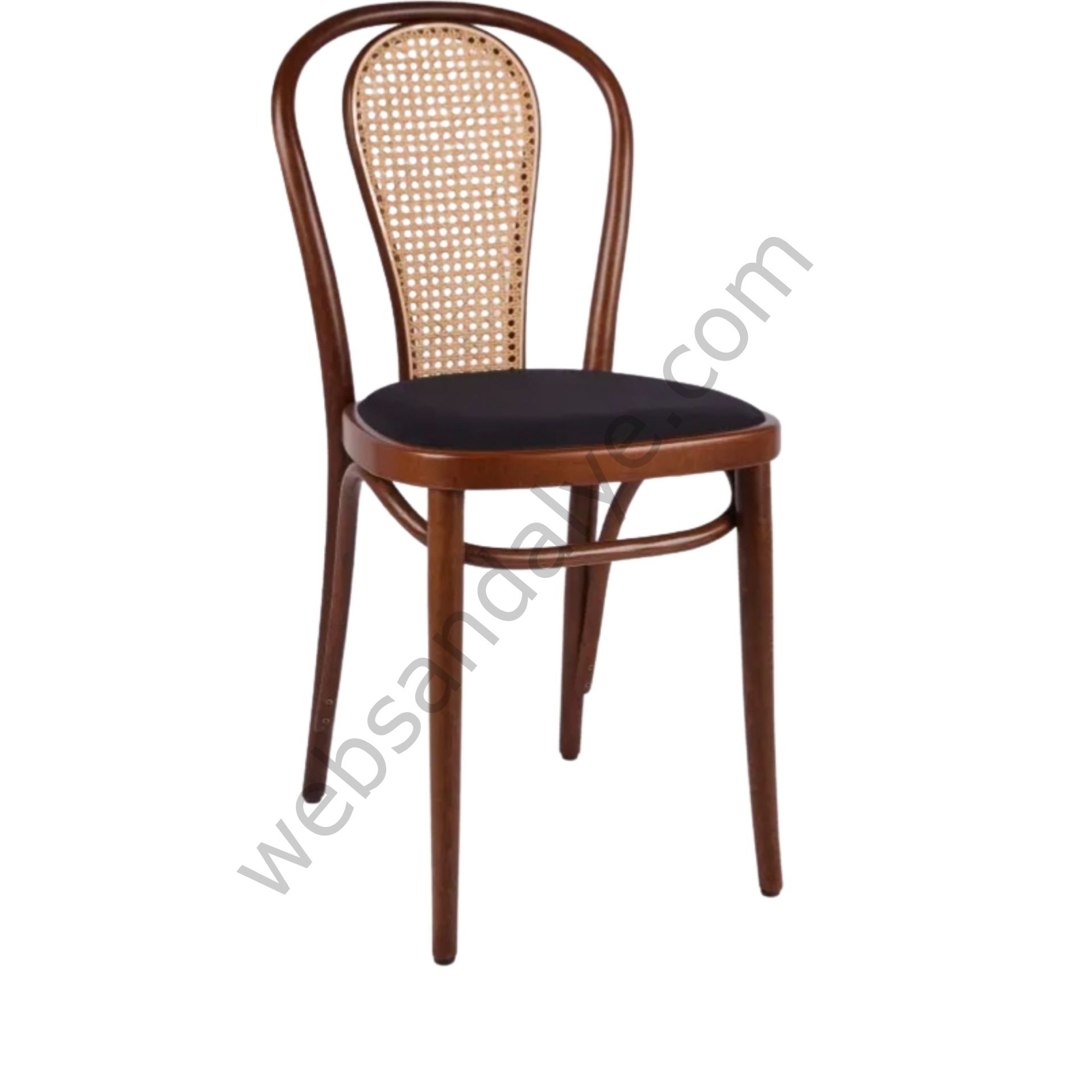 Kopuz Hasırlı Döşemeli Thonet Ahşap Sandalye Ceviz