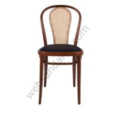 Kopuz Hasırlı Döşemeli Thonet Ahşap Sandalye Ceviz