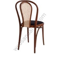 Kopuz Hasırlı Döşemeli Thonet Ahşap Sandalye Ceviz