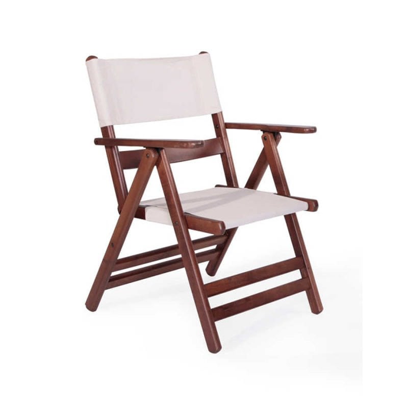 Atina Katlanır Ahşap Sandalye Pvc Krem
