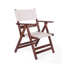 Atina Katlanır Ahşap Sandalye Pvc Krem