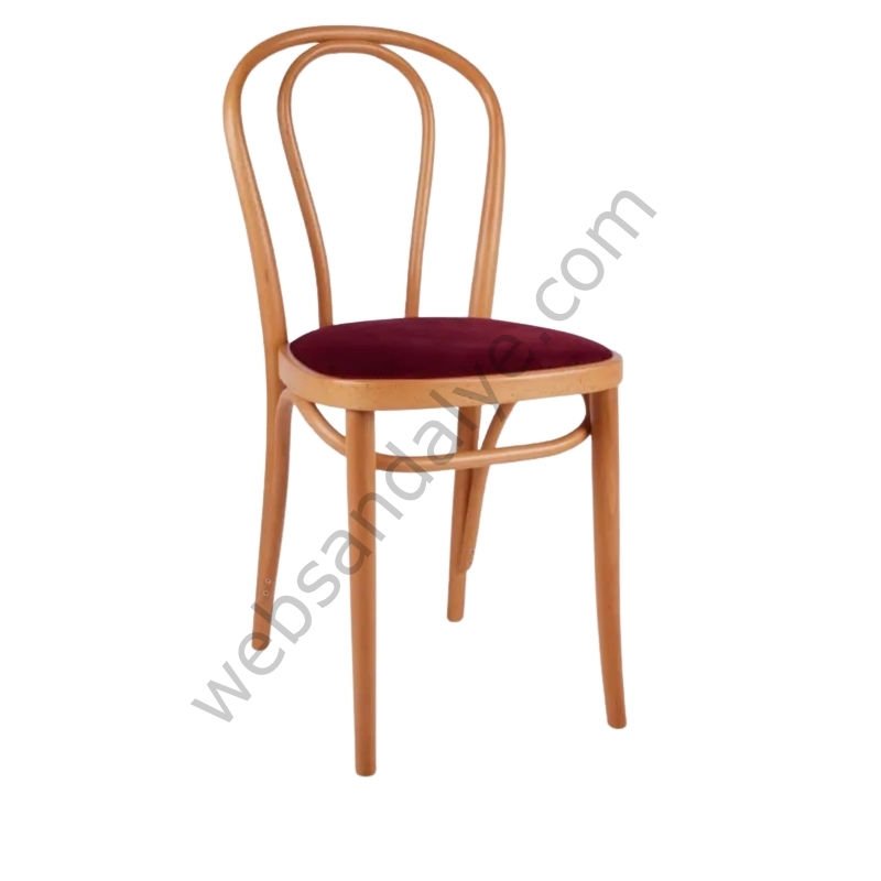 Axes Döşemeli Thonet Ahşap Sandalye Natural