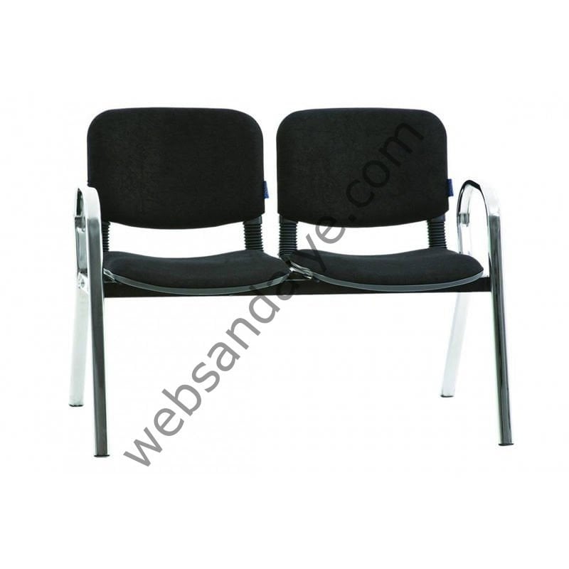 Form İkili Bekleme Koltuğu Krom Siyah
