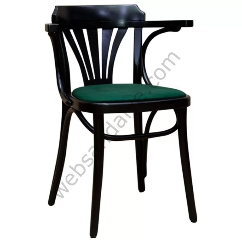 Bix Döşemeli Thonet Ahşap Sandalye Siyah