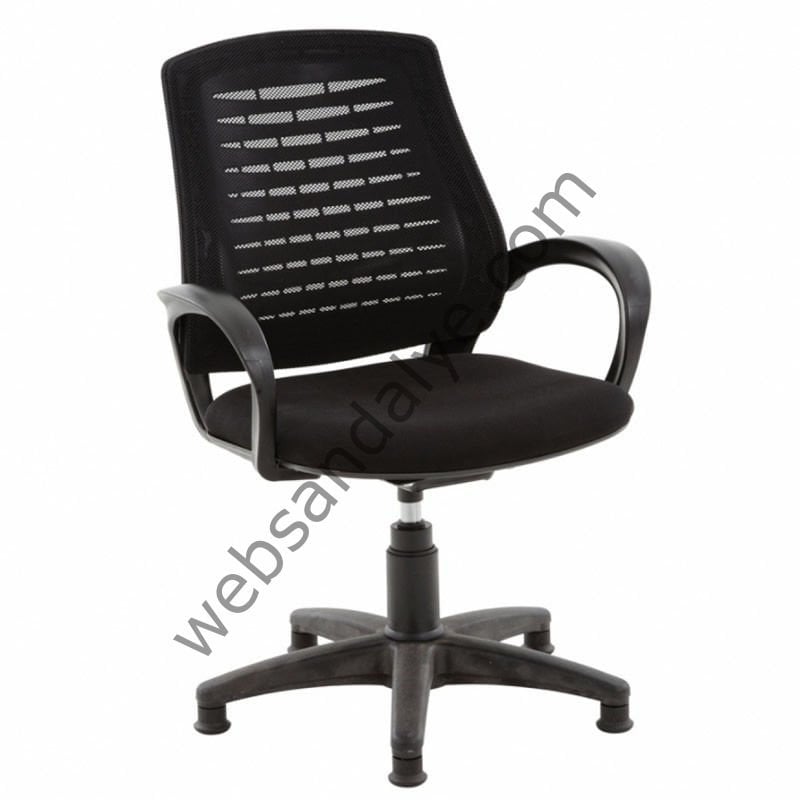 Monessa Fileli Döner Misafir Koltuğu Siyah