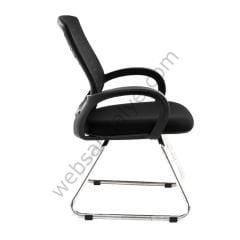 Monessa Fileli Krom U Ayak Misafir Koltuğu Siyah