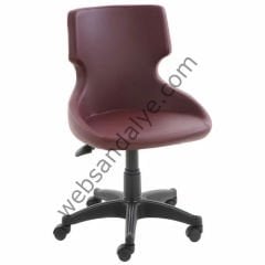 Royo Siyah Plastik Ayaklı Bordo Çalışma Koltuğu