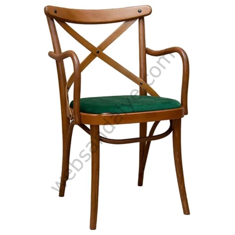 King Döşemeli Thonet Ahşap Sandalye Açık Ceviz