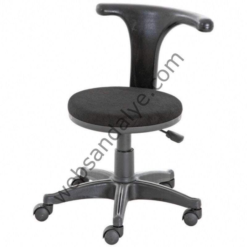 Poly Sırtlı Plastik Siyah Ayaklı Çalışma Koltuğu