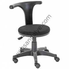 Poly Sırtlı Plastik Siyah Ayaklı Çalışma Koltuğu