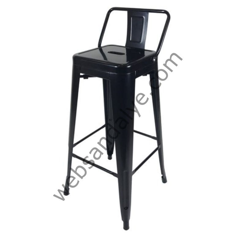 Amelia Siyah Tolix Bar Sandalyesi