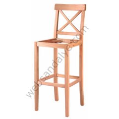 Mercedes Döşemeli Ham Ahşap Bar Sandalye 65 CM