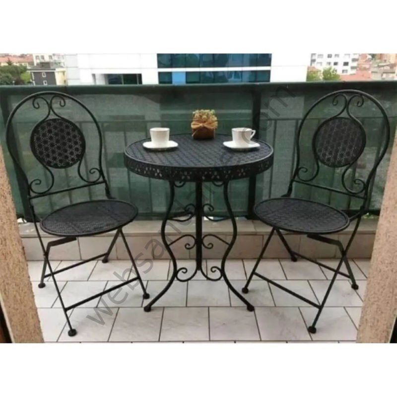 Ferforje Masa Sandalye Takımı Siyah