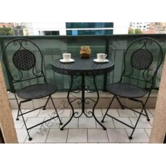 Ferforje Masa Sandalye Takımı Siyah