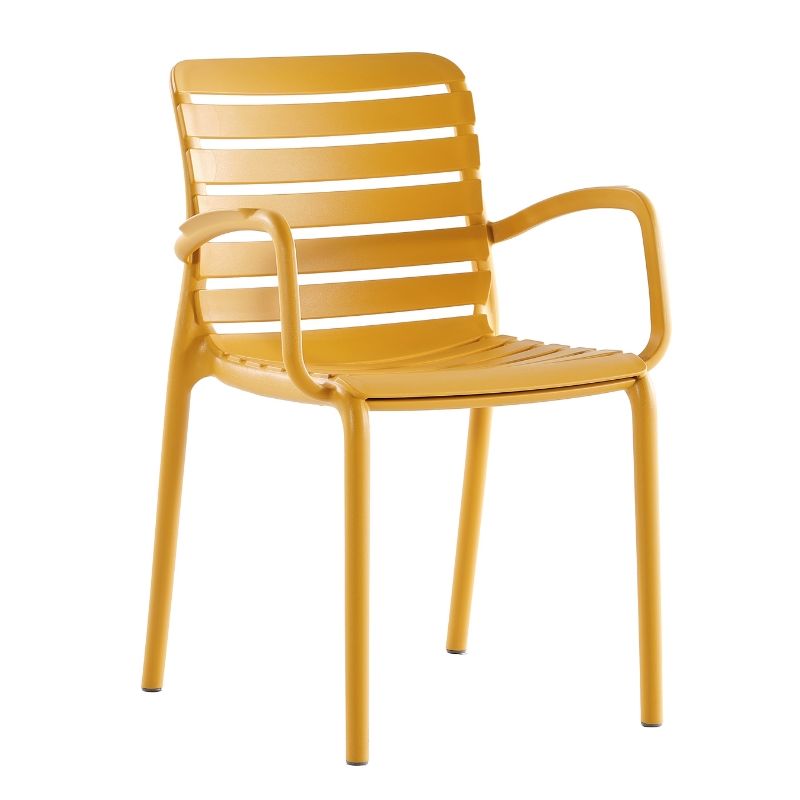 Parma Kollu PP Plastik Sandalye Hardal