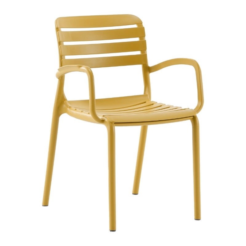 Armo Kollu PP  Plastik Sandalye Hardal