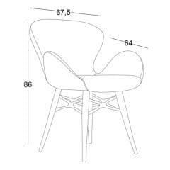 Modella Ahşap Ayaklı Sandalye