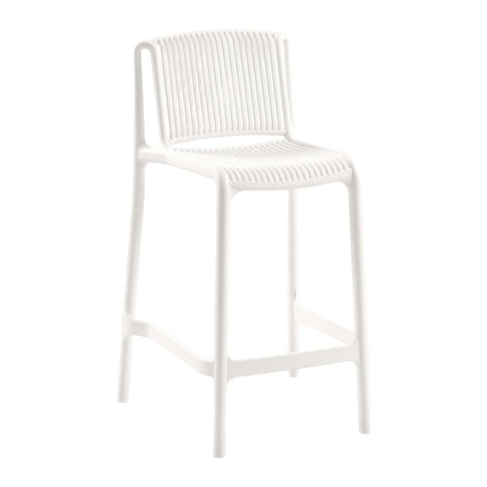 Buton PP Plastik Bar Sandalyesi 65 cm - Beyaz