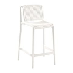 Buton PP Plastik Bar Sandalyesi 65 cm - Beyaz