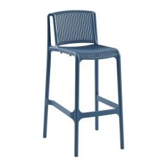 Buton PP Plastik Bar Sandalyesi 75 cm - Saks Mavisi