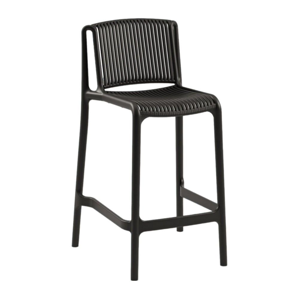Buton PP Plastik Bar Sandalyesi 65 cm - Siyah