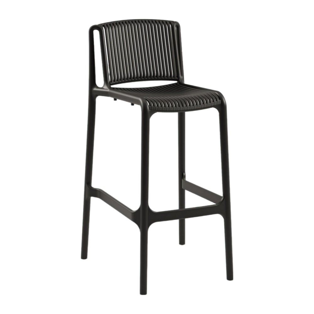 Buton PP Plastik Bar Sandalyesi 75 cm - Siyah