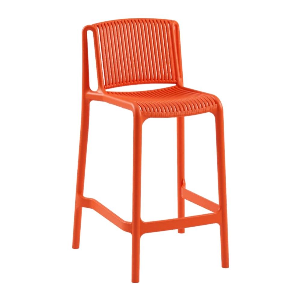 Buton PP Plastik Bar Sandalyesi 65 cm - Turuncu