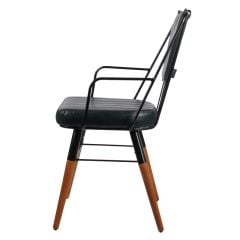 Vintara Kollu Ahşap Ayaklı Tel Sandalye