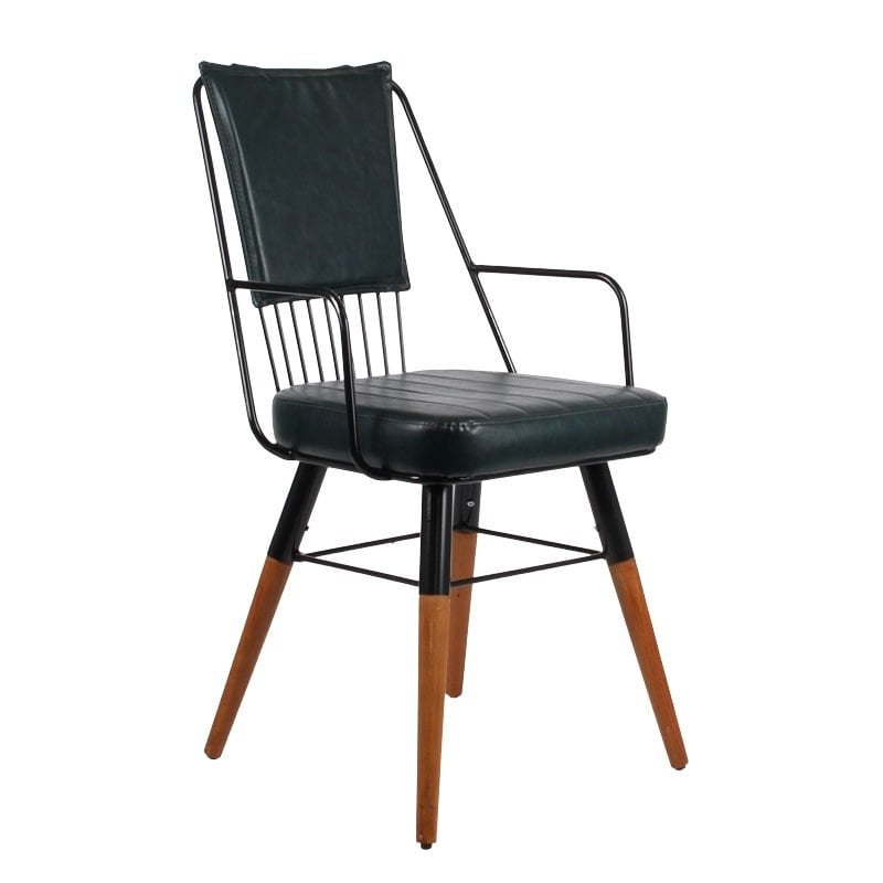 Vintara Kollu Ahşap Ayaklı Tel Sandalye