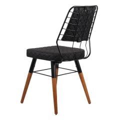 Toretta Ahşap Ayaklı Tel Sandalye