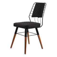 Toretta Ahşap Ayaklı Tel Sandalye