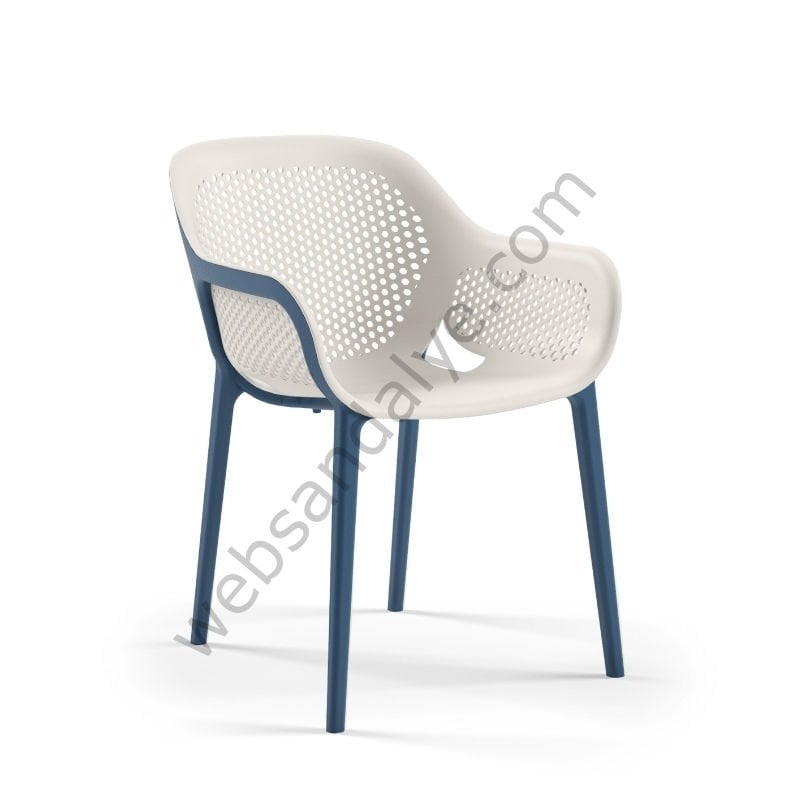 Margos Plastik Sandalye Açık Gri-S / Saks Mavisi-B