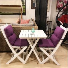 Aden Beyaz Katlanır Ahşap Sandalye