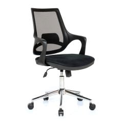 Ergo Krom Ayaklı Çalışma Koltuğu Siyah