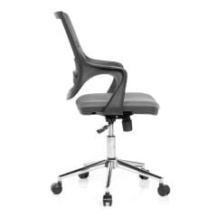 Ergo Krom Ayaklı Çalışma Koltuğu Gri