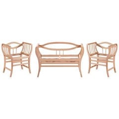 Logo Ham Ahşap Çay Takımı 2+1+1