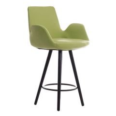 Beril 75 Cm Ahşap Ayaklı Bar Sandalyesi F.Yeşil