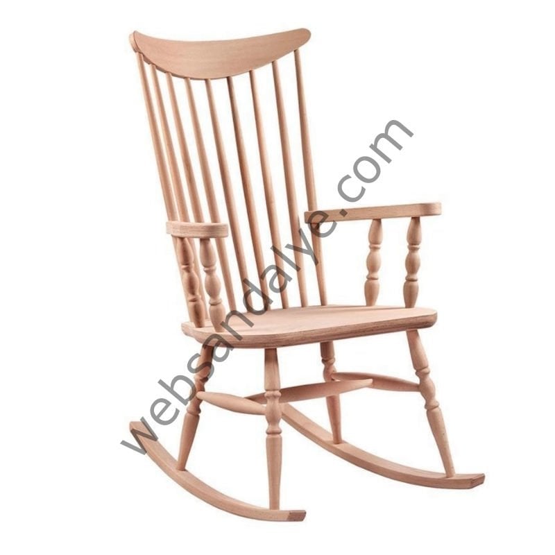 Pekin Tornalı Sallanır Ham Ahşap Sandalye