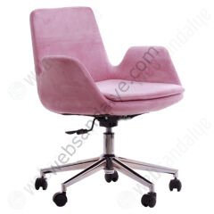 Beril Çalışma Koltuğu Pembe - Krom Ayak