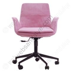 Beril Çalışma Koltuğu Pembe - Siyah Boyalı Ayak