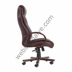 Carie Koyu Bordo Ahşap Kollu Makam Koltuğu