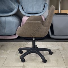 Beril Çalışma Koltuğu Kahve Keten - Plastik Ayak