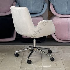 Beril Çalışma Koltuğu Bej - Krom Ayak